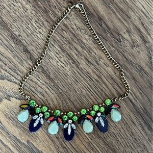 J. Crew Green and Blue Statement Necklace